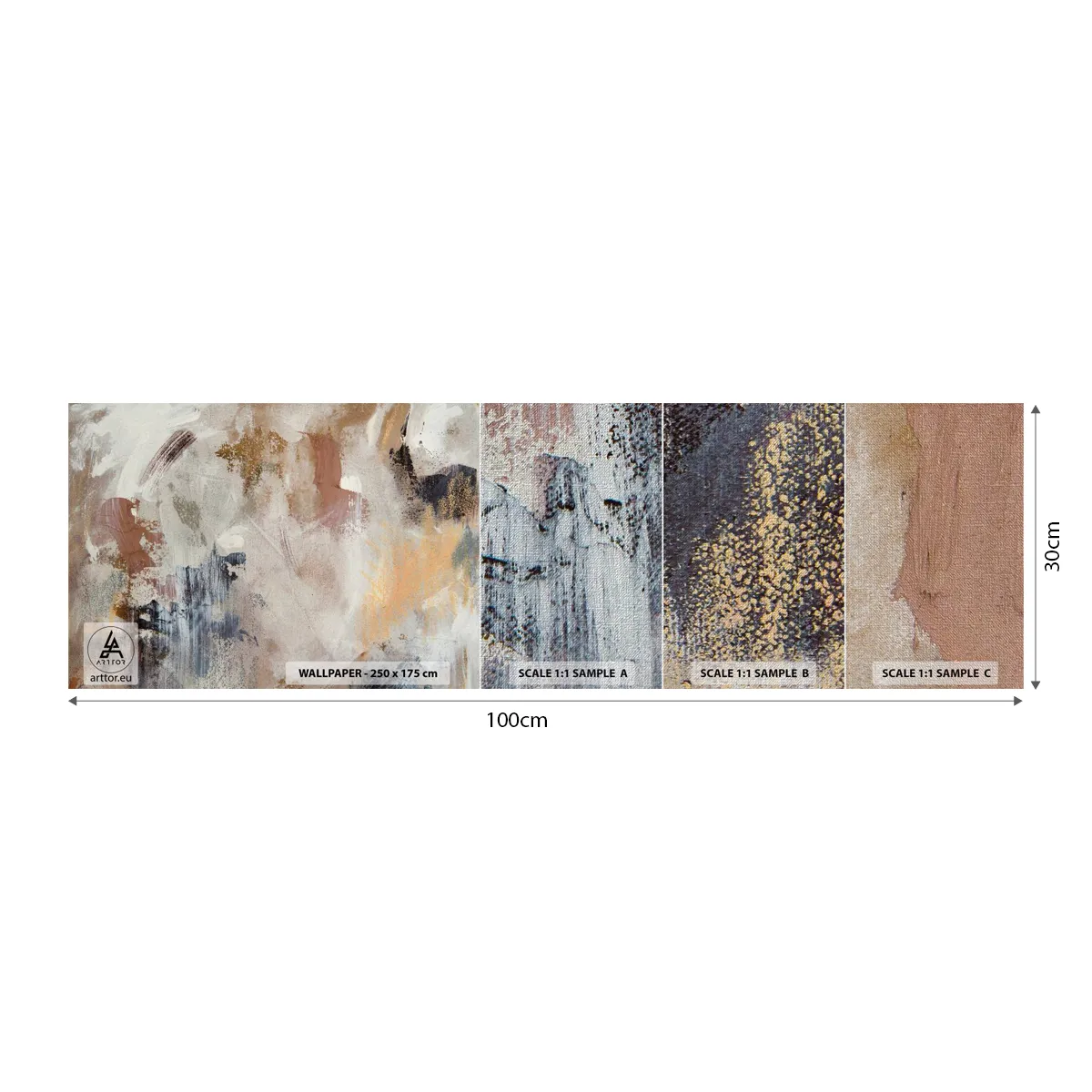 Photo Wallpaper Sample Premium Canvas - Foggy Abstract - Piece, Abstraction, Minimalism - 100x30 cm