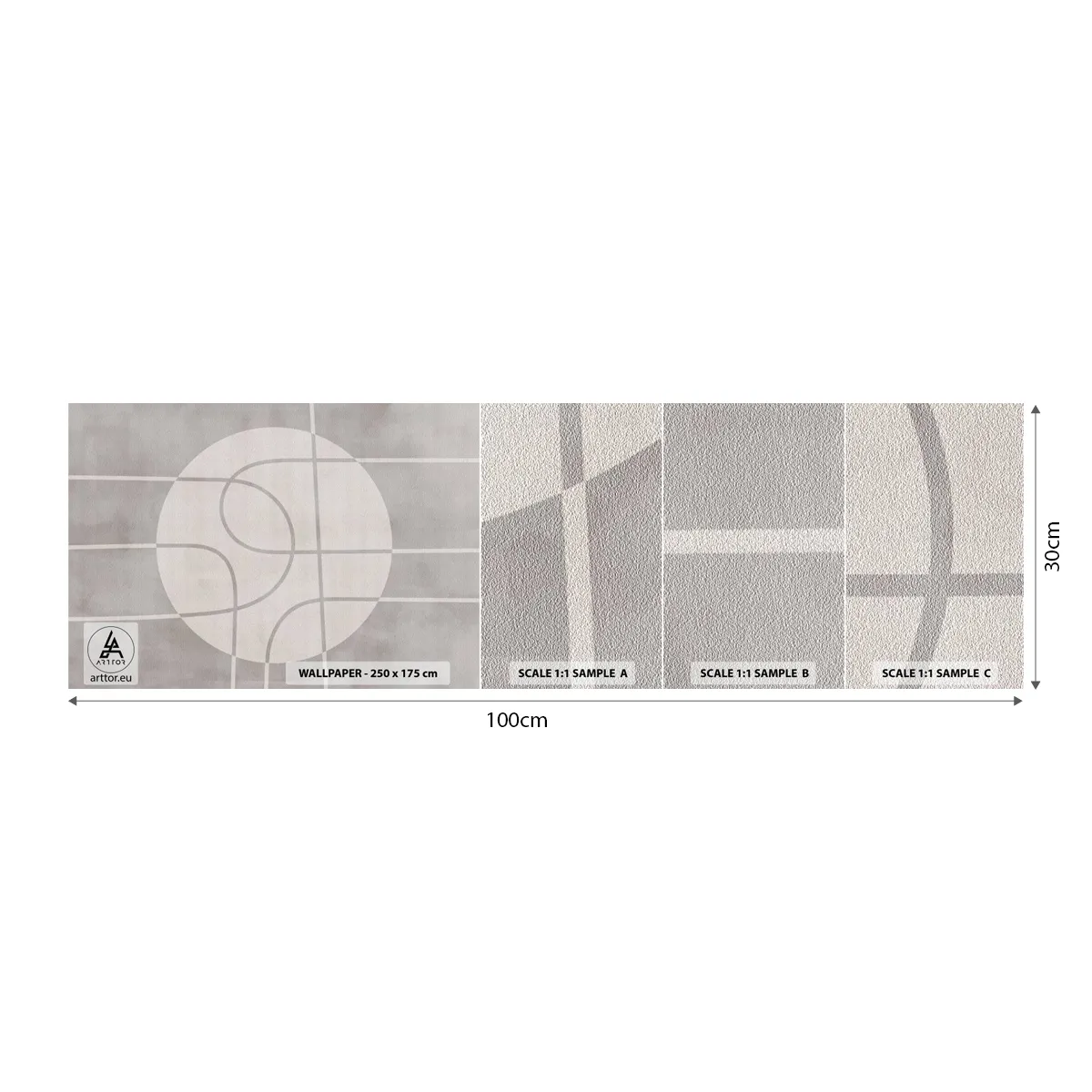 Photo Wallpaper Sample Self-Adhesive Deluxe Sticker - Circular and Straight - Bright, Minimalistic, Wheel - 100x30 cm