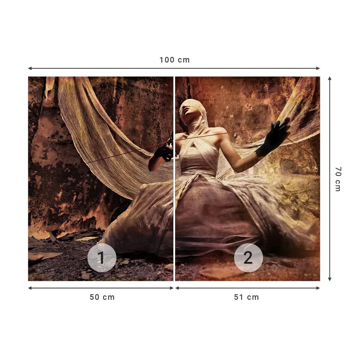 Self-Adhesive Photo Wallpaper Deluxe Sticker - Godess of Destiny - Theater, Piece, Man - 100x70 cm