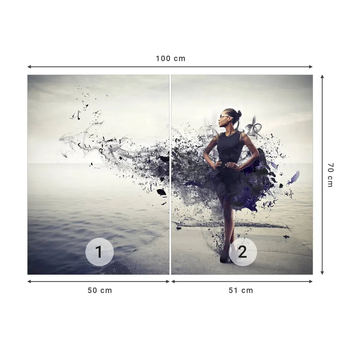 Fototapet Selvklæbende Deluxe Sticker - Afrikansk Venus - Kvinde, Abstraktion, Model - 100x70 cm