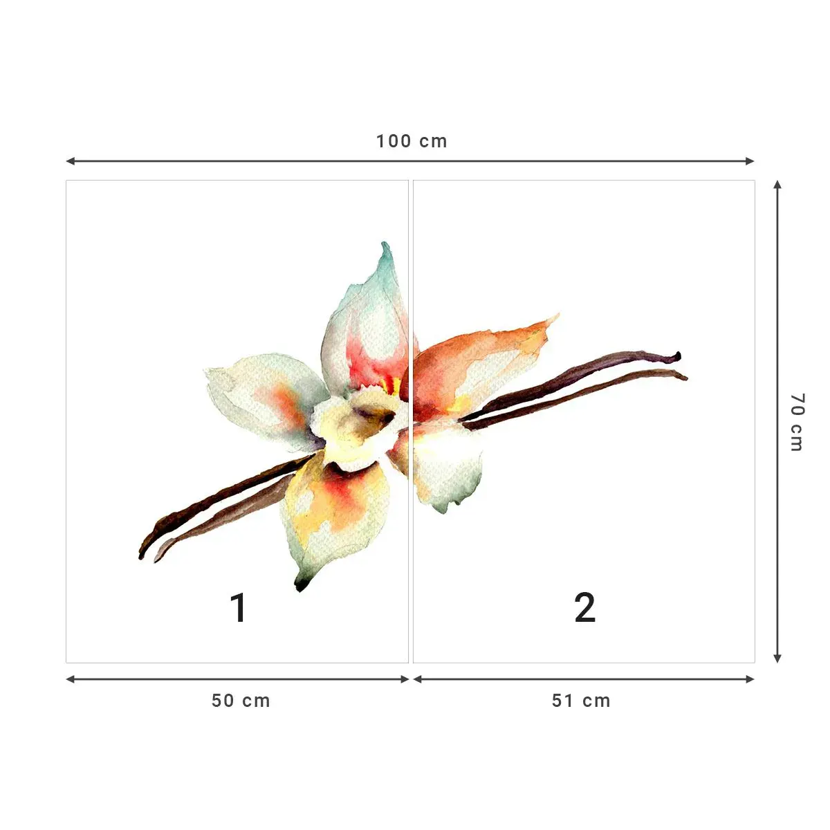 Tapet Autoadeziv Deluxe Sticker - Dulceața stropită - Floare de vanilie, Floare, baton de vanilie - 100x70 cm