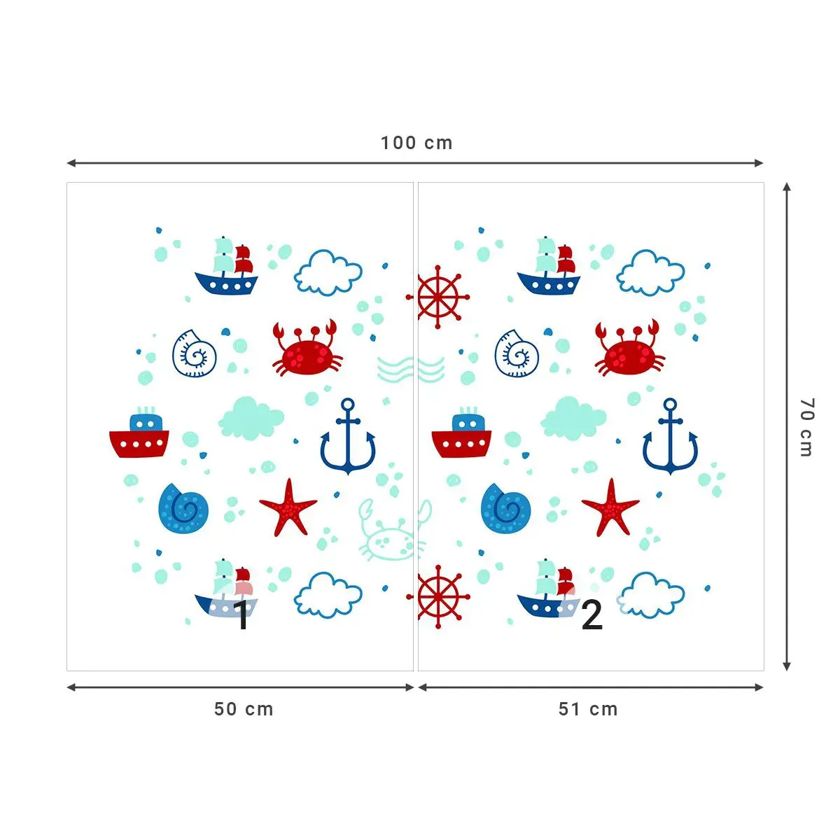 Zelfklevend Fotobehang Deluxe Sticker - Zee sprookje - het zeilen, Nautisch, Anker - 100x70 cm