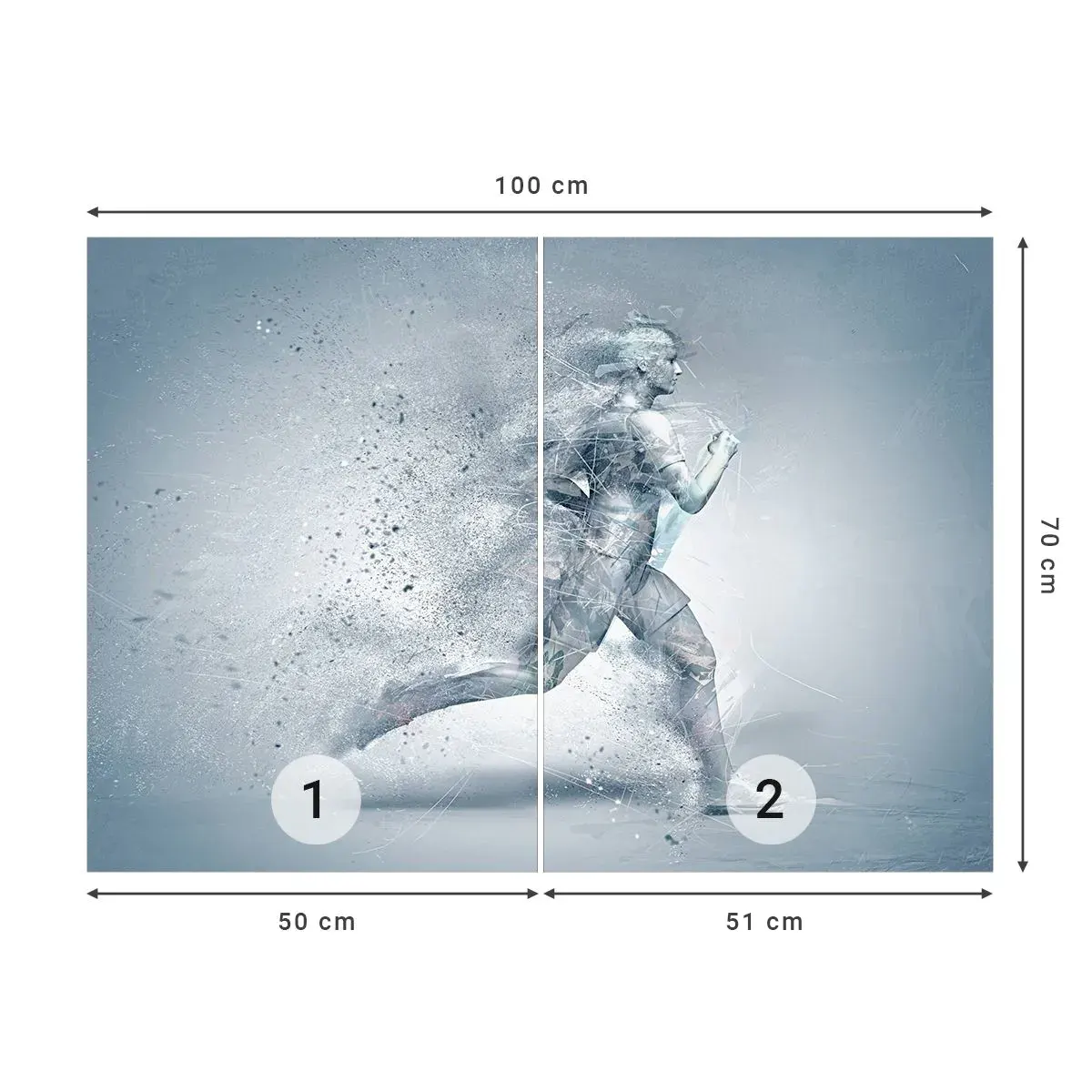 Zelfklevend Fotobehang Deluxe Sticker - Kristalheldere energie - Abstractie, Grafisch, Loper - 100x70 cm