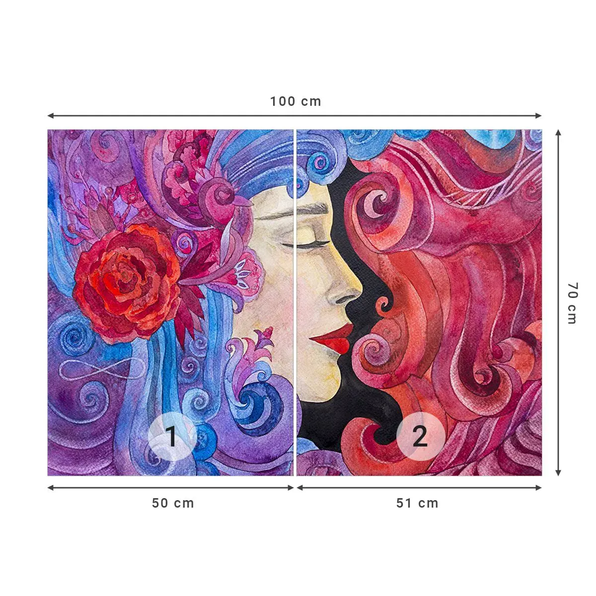 Tapet Autoadeziv Deluxe Sticker - Secesiunea mai trăiește - Femeie, Flori, Zeiţă - 100x70 cm