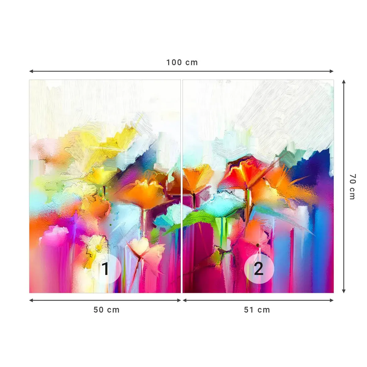 Tapet Autoadeziv Deluxe Sticker - Curcubeul înflorit - Abstracția, Flori, Bucată - 100x70 cm