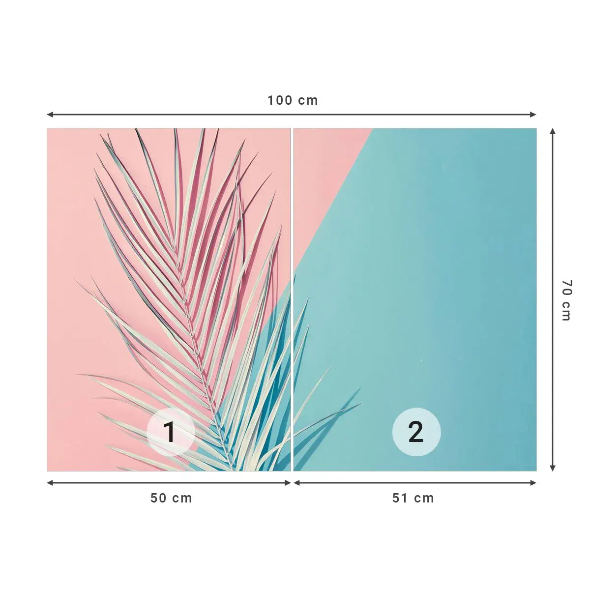 Selbstklebende Fototapete Deluxe Sticker - Tropischer Eindruck - Palmblatt, Abstraktion, Grafik - 100x70 cm