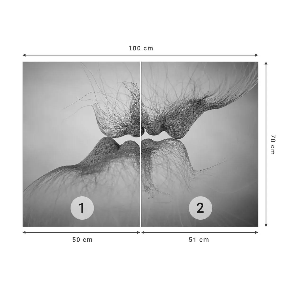 Öntapadós Fotótapéta Deluxe Sticker - A szél csókja - Absztrakció, Grafika, Szerelem - 100x70 cm