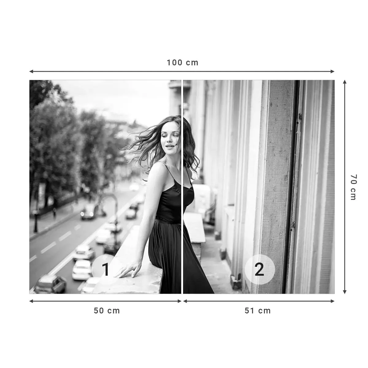 Fototapet Selvklæbende Deluxe Sticker - Bestemt en pariser - Kvinde, By, Arkitektur - 100x70 cm