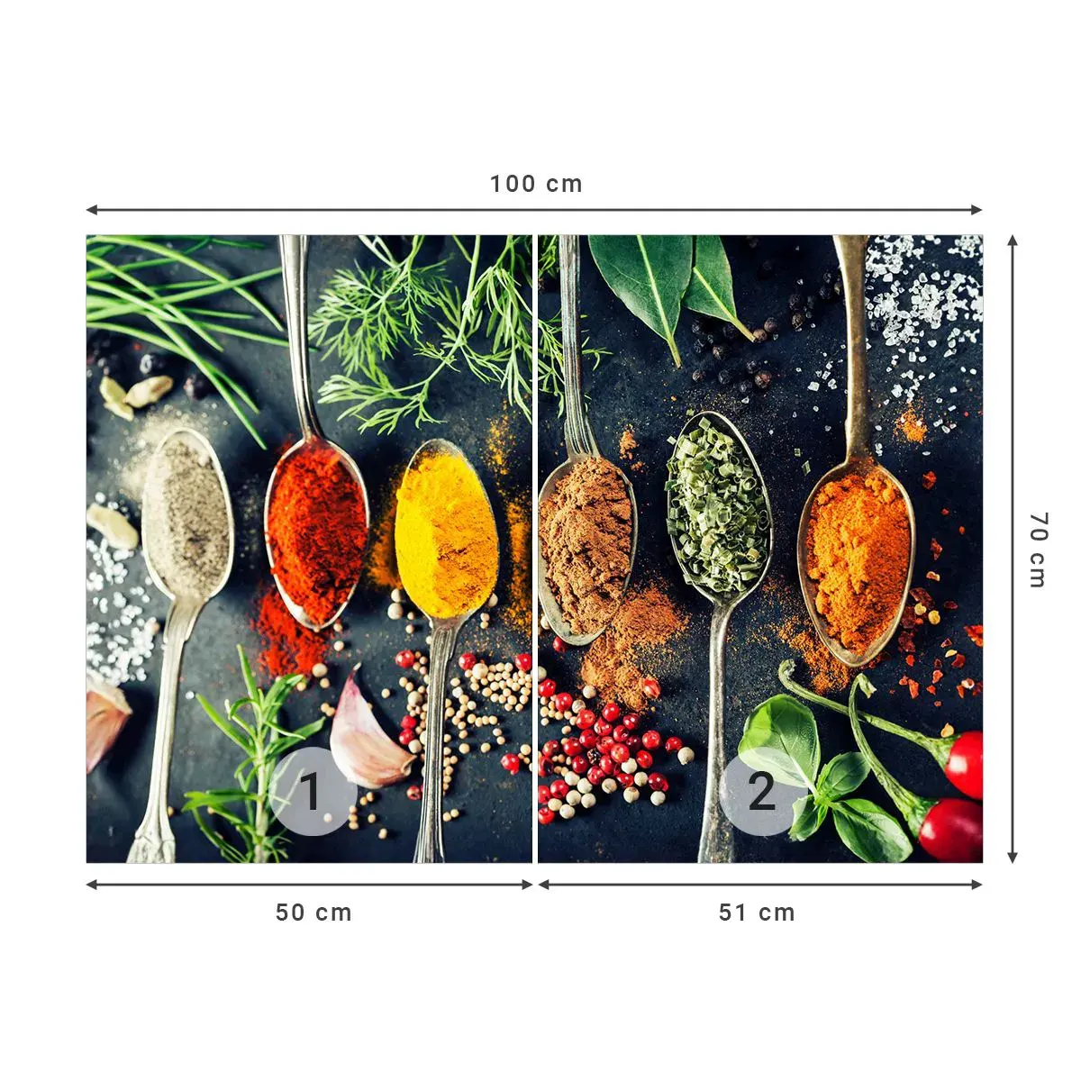 Öntapadós Fotótapéta Deluxe Sticker - Kulináris varázslat - Fűszerek, Gyógynövények, Konyha - 100x70 cm