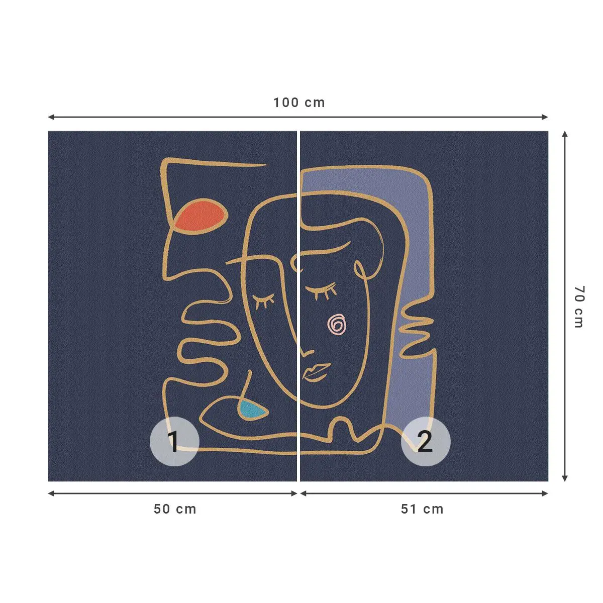 Selbstklebende Fototapete Deluxe Sticker - In Gedanken - Porträt, Gesicht, Stück - 100x70 cm