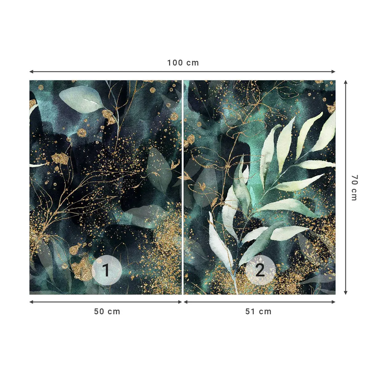 Papier Peint Autocollant Deluxe Sticker - Jardin magique - Plantes, Feuilles, Botanique - 100x70 cm