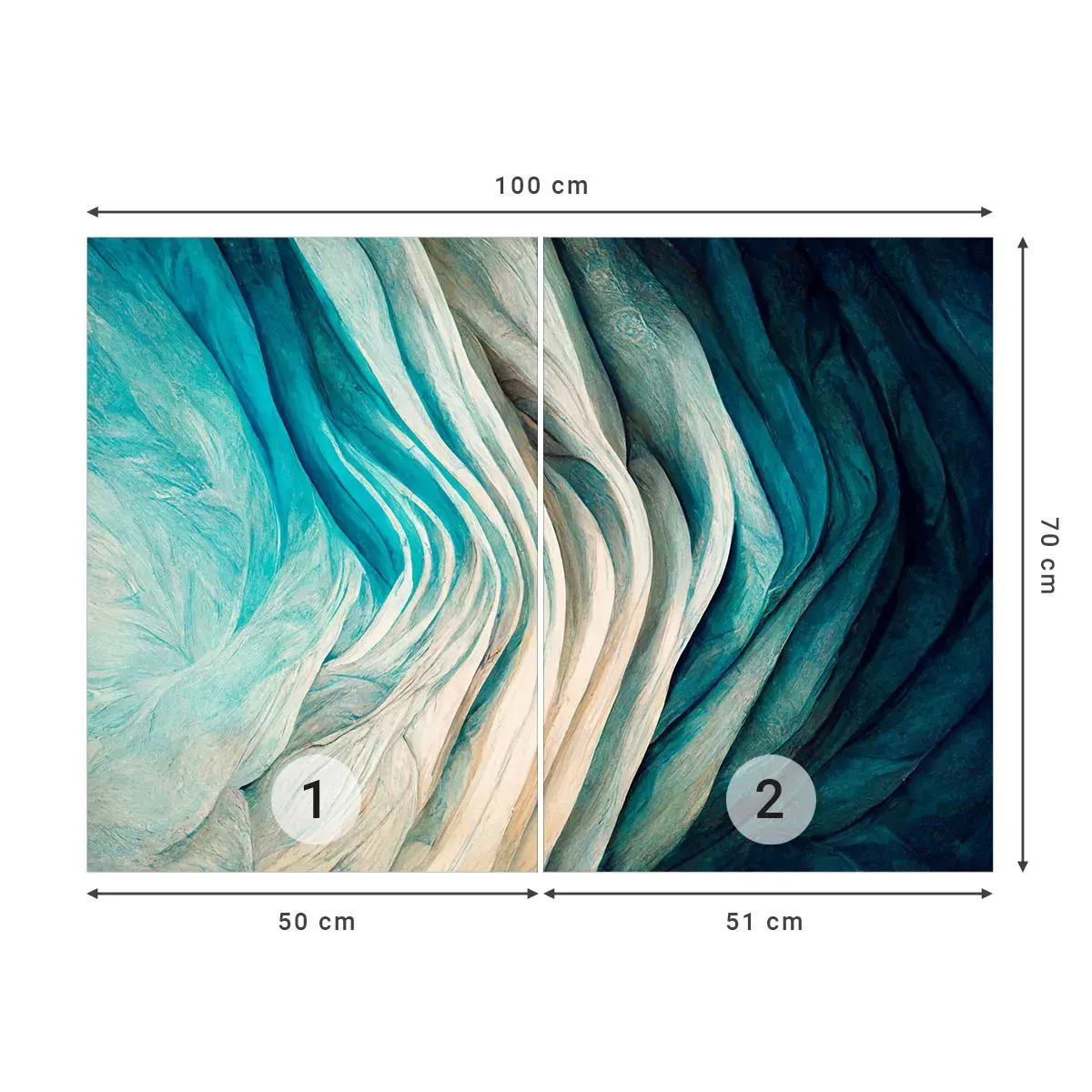 Tapet Autoadeziv Deluxe Sticker - Insațiabilitate albastră - Bucată, 3D, Abstracția - 100x70 cm