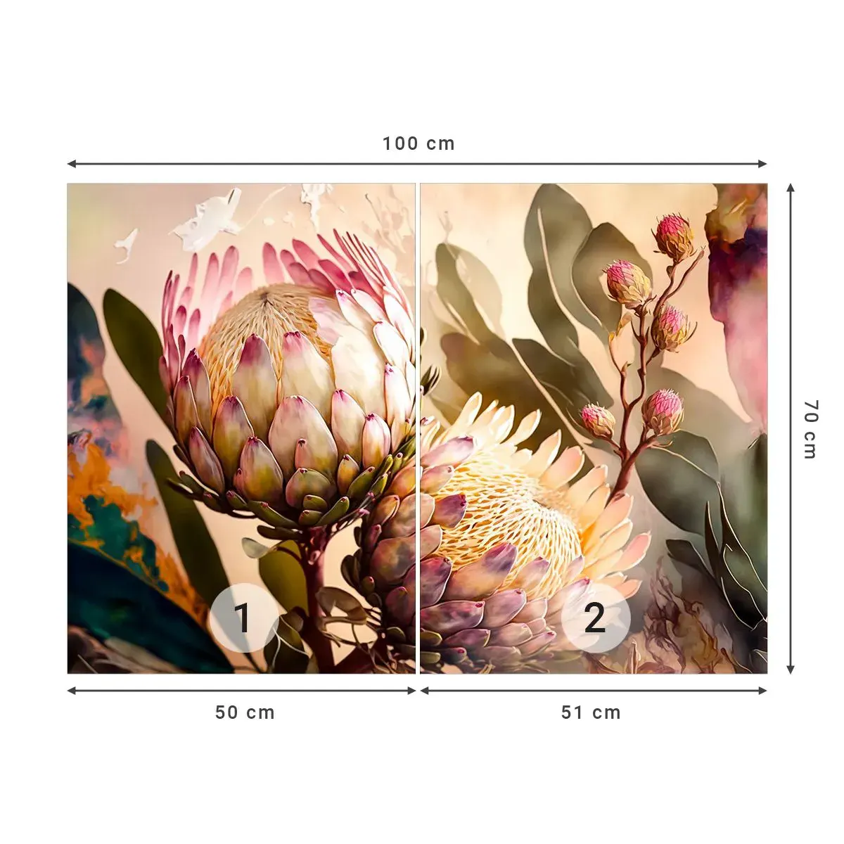 Självhäftande Fototapet Deluxe Sticker - Ömsint omfamnad - Blommor, Växter, Botanik - 100x70 cm