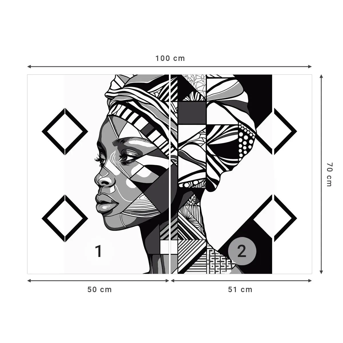 Samolepiaca Fototapeta Deluxe Sticker - Etnický portrét - Portrét, africký Američan, Turban - 100x70 cm