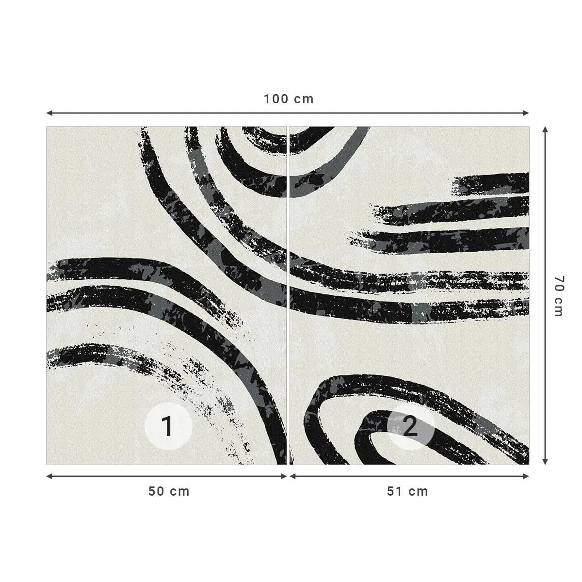 Selbstklebende Fototapete Deluxe Sticker - Bei Hälfte angehalten - Minimalismus, Striche, Boho - 100x70 cm