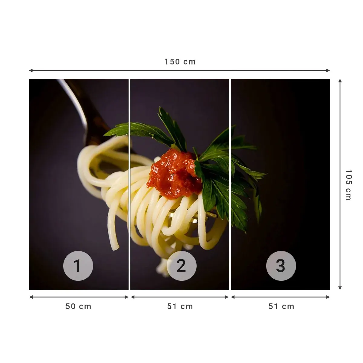 Self-Adhesive Photo Wallpaper Deluxe Sticker - Tasty Bite - Gastronomy, Spaghetti, Italy - 150x105 cm
