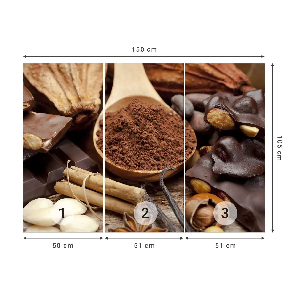 Self-Adhesive Photo Wallpaper Deluxe Sticker - Best for Stress - Gastronomy, Chocolate, Coffee - 150x105 cm