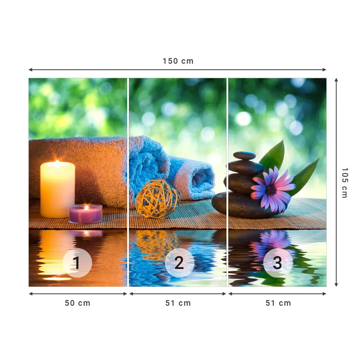 Fotomurali Autoadesivo Deluxe Sticker - Tempo per il corpo - Terme, Candela, Cultura Giappone - 150x105 cm