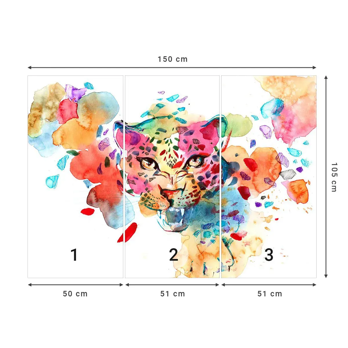 Fototapeta Samolepicí Deluxe Sticker - Kráska a zvíře - Panter, Zvířata, Abstrakce - 150x105 cm