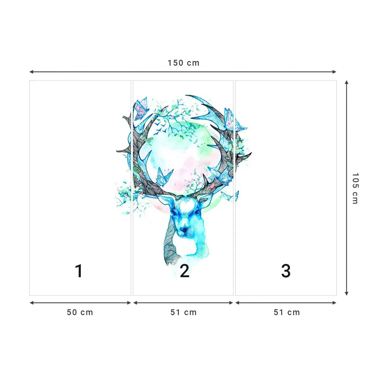 Fototapeta Samolepicí Deluxe Sticker - Síla a jemnost přírody - Abstrakce, Jelen, Příroda - 150x105 cm