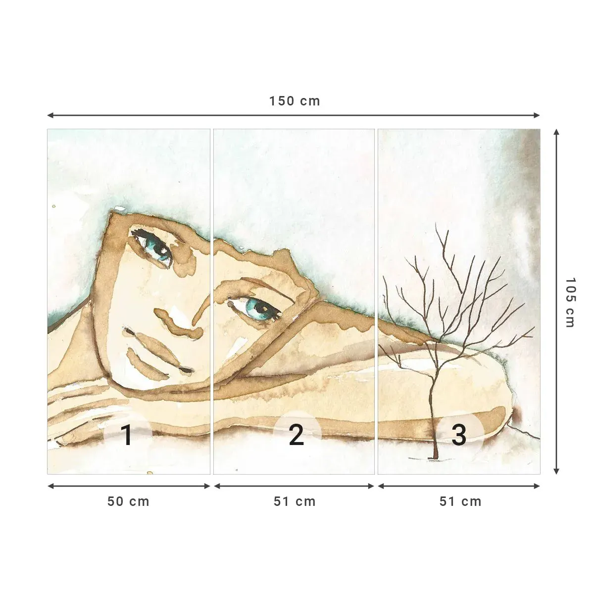 Papel de Parede Autocolante Deluxe Sticker - A árvore da poesia cresce do silêncio - Conto de fadas, Abstração, Para crianças - 150x105 cm