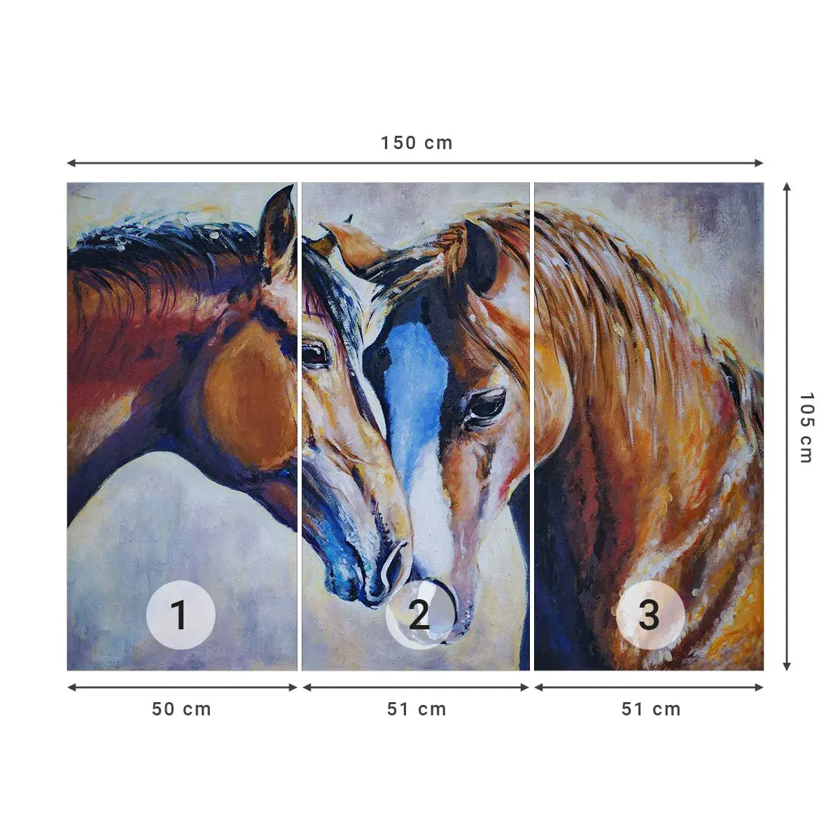 Samolepiaca Fototapeta Deluxe Sticker - Je to priateľstvo? Je to láska? - Abstrakcia, Kone, Príroda - 150x105 cm