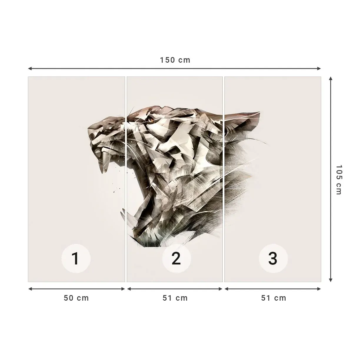 Papier Peint Autocollant Deluxe Sticker - Vous savez déjà qui est en charge - Abstraction, Tigre, Animaux - 150x105 cm