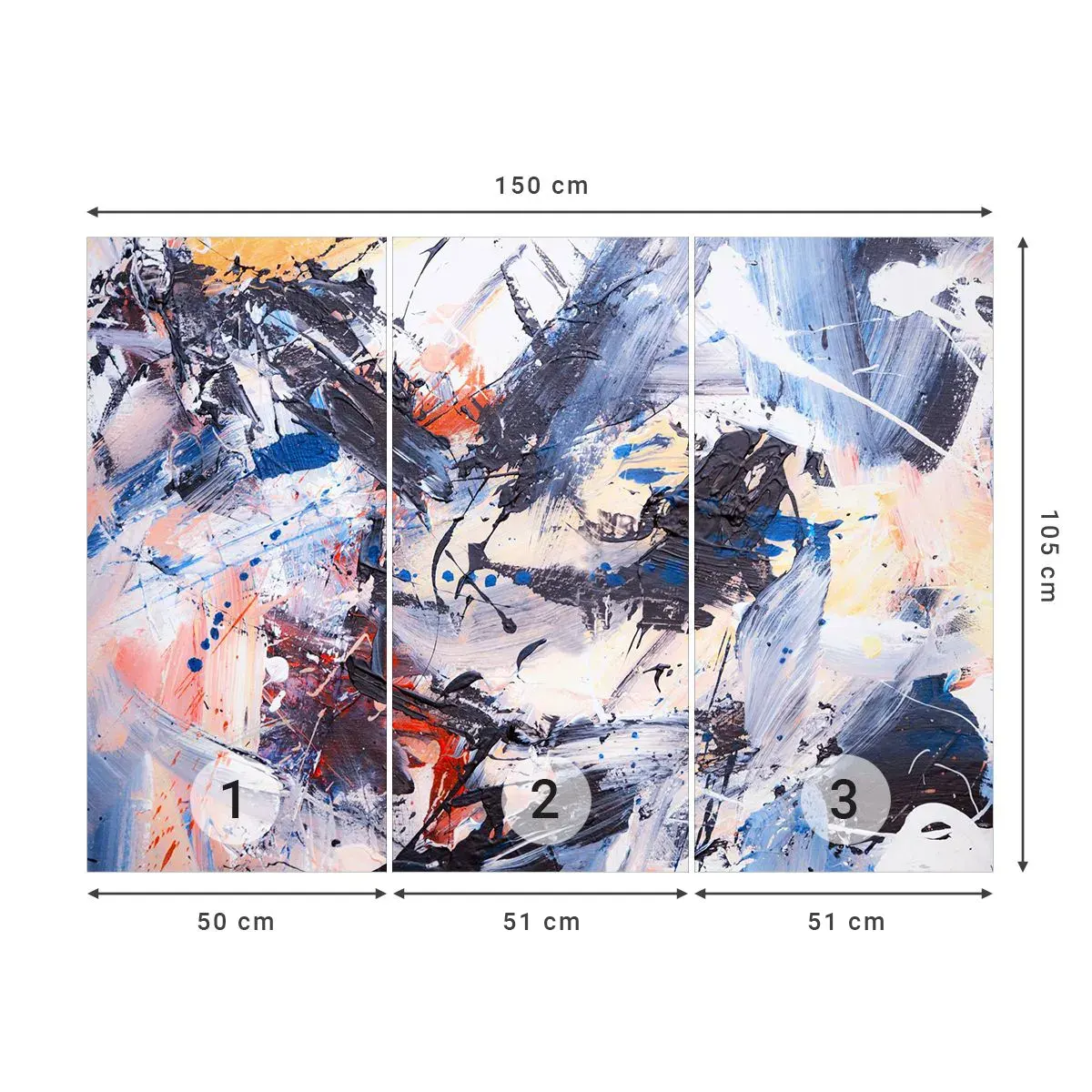 Självhäftande Fototapet Deluxe Sticker - Abstraktionen galna dans - Abstraktion, Bit, Målning - 150x105 cm