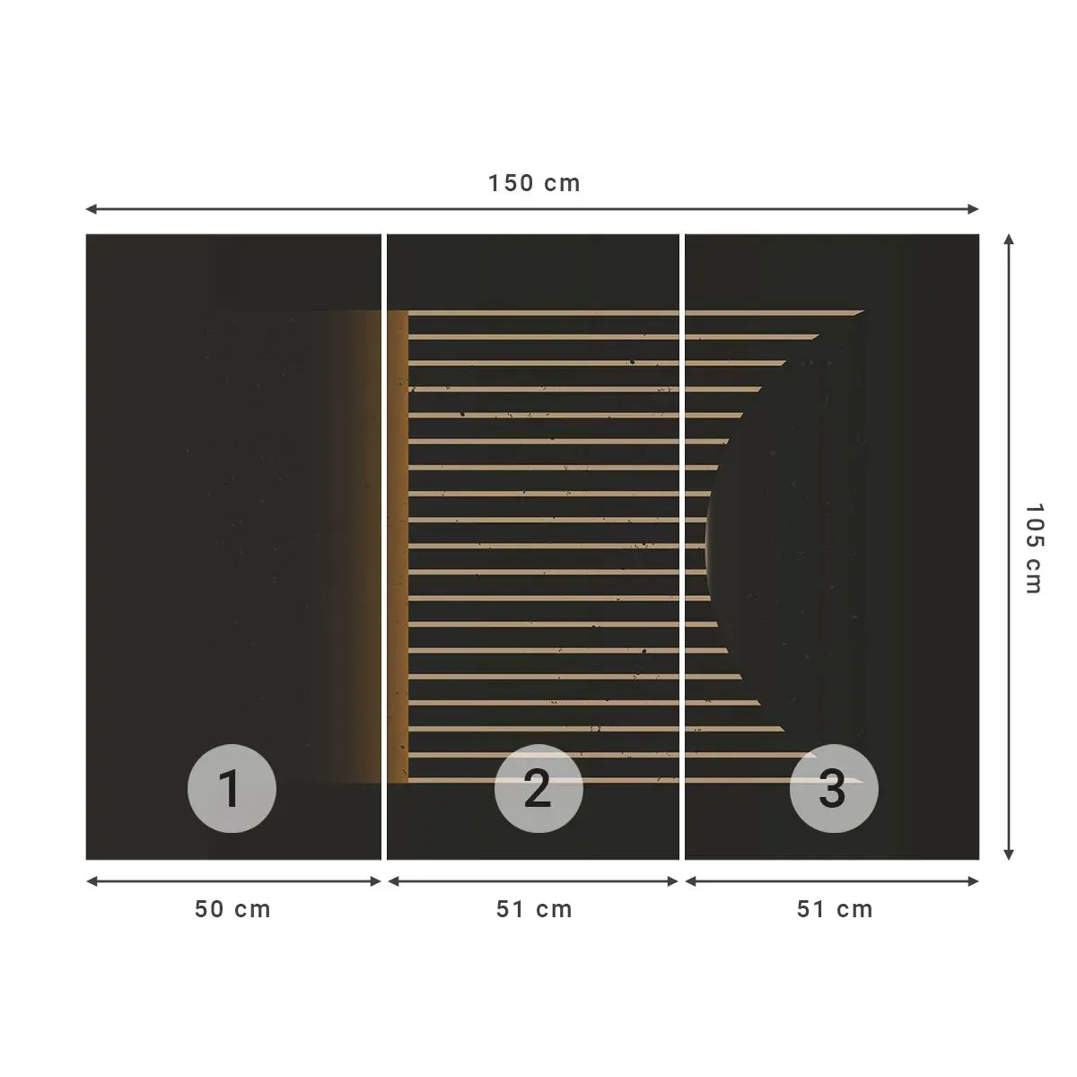 Selbstklebende Fototapete Deluxe Sticker - Die Dunkelheit erkunden - Abstraktion, Stück, Lineart - 150x105 cm