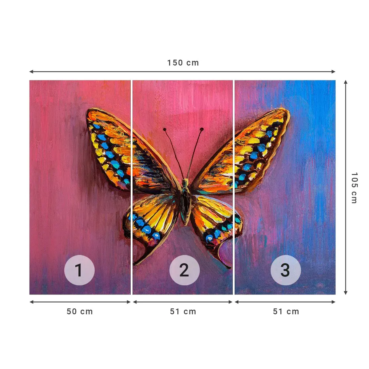 Selbstklebende Fototapete Deluxe Sticker - Ein Juwel der Natur - Schmetterling, Stück, Malerei - 150x105 cm