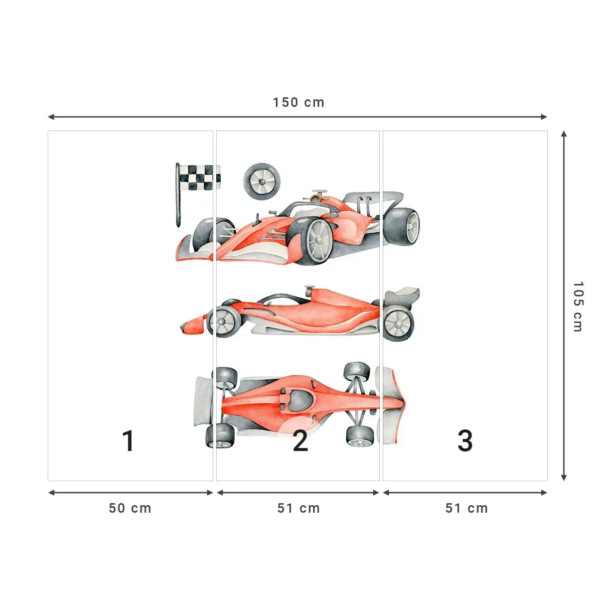 Samolepiaca Fototapeta Deluxe Sticker - Dobehnúť sen - Závodné autá, Autá, Detský - 150x105 cm