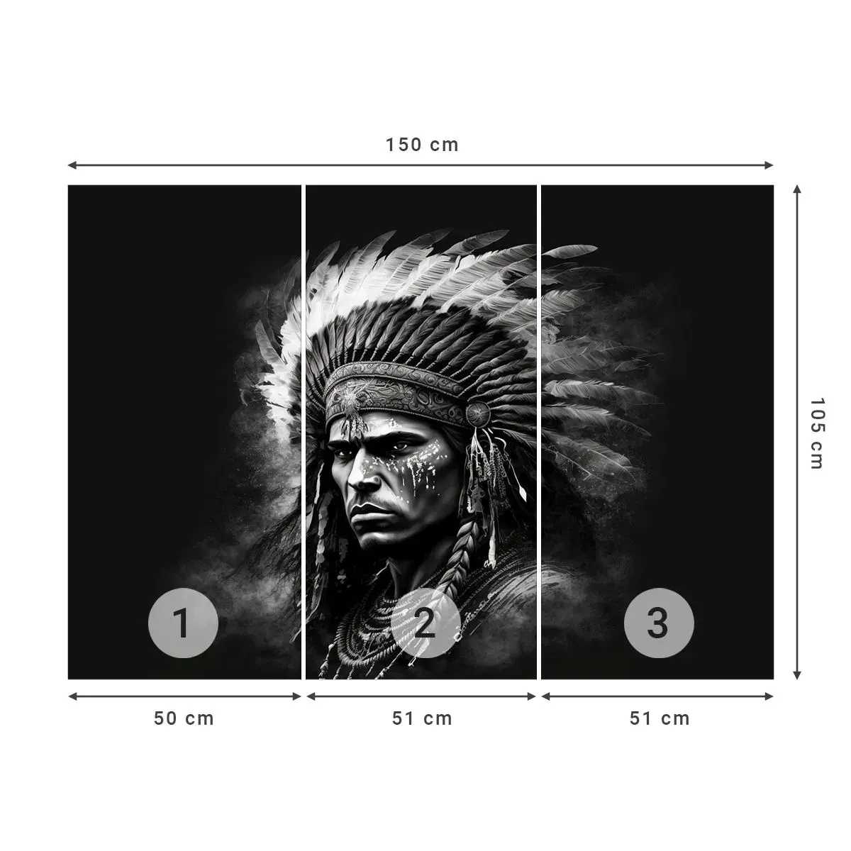 Fototapeta Samolepicí Deluxe Sticker - Vůdce a bojovník - indický, Kmeny, Etnický - 150x105 cm