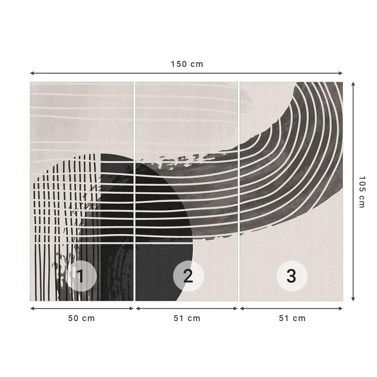 Papel de Parede Autocolante Deluxe Sticker - Ida e volta - Minimalismo, Abstração, Pedaço - 150x105 cm
