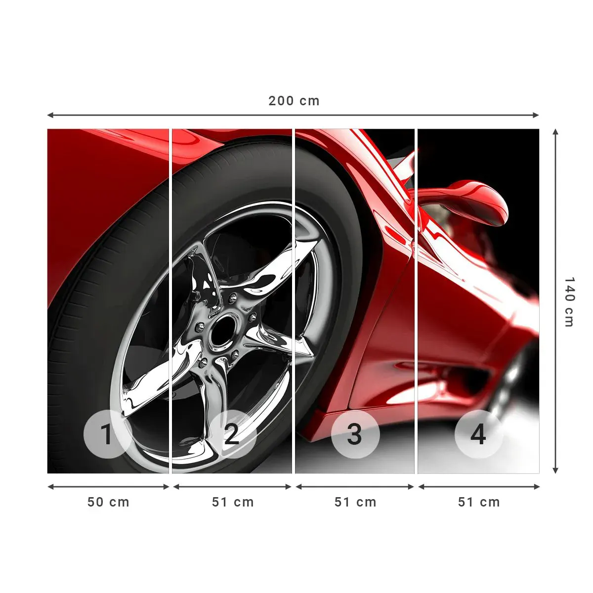 Selbstklebende Fototapete Deluxe Sticker - Für Schnelligkeit gebaut - Automobil, Sportwagen, Rand - 200x140 cm