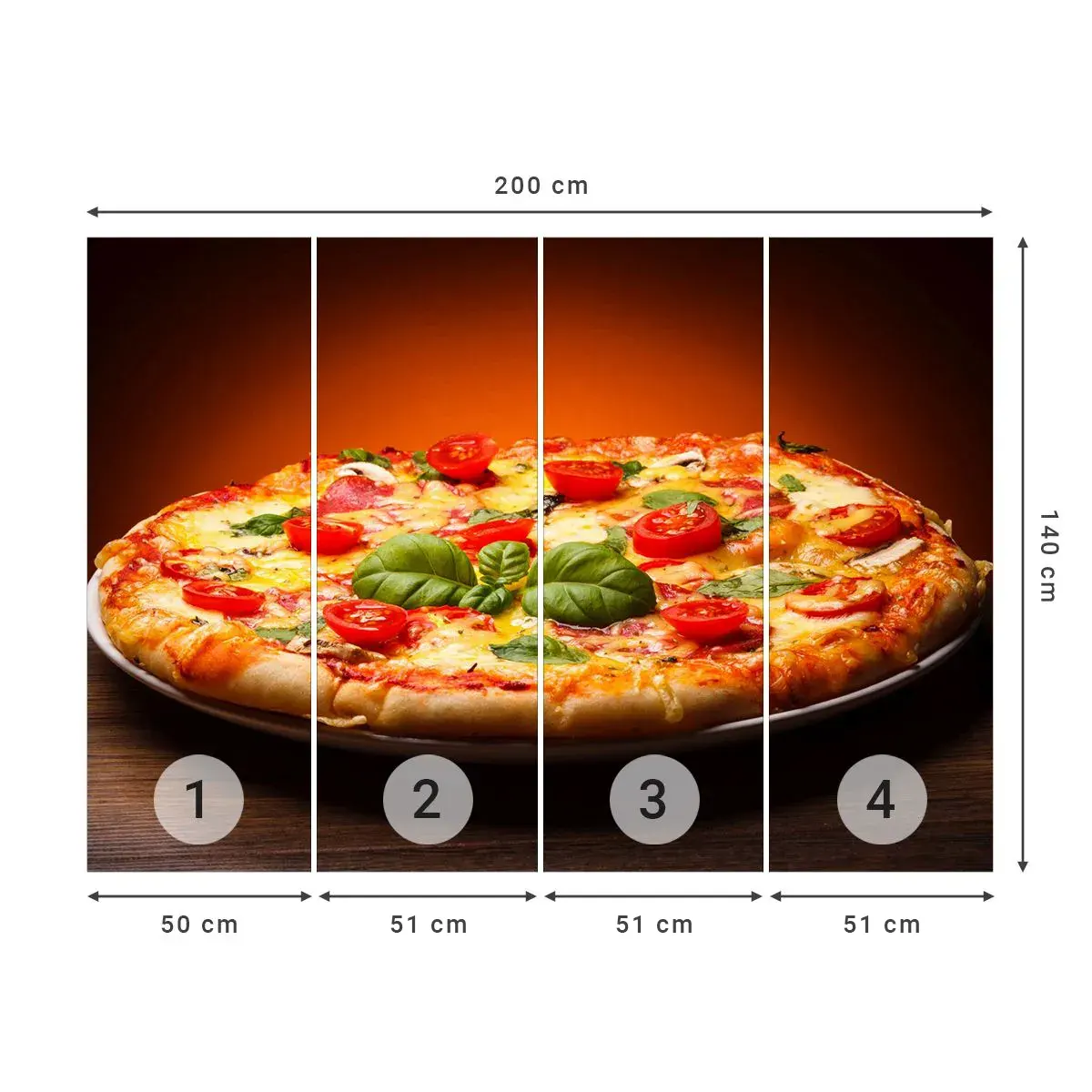Fototapeta Samolepicí Deluxe Sticker - Mamma mia! - Gastronomie, Pizza, Itálie - 200x140 cm