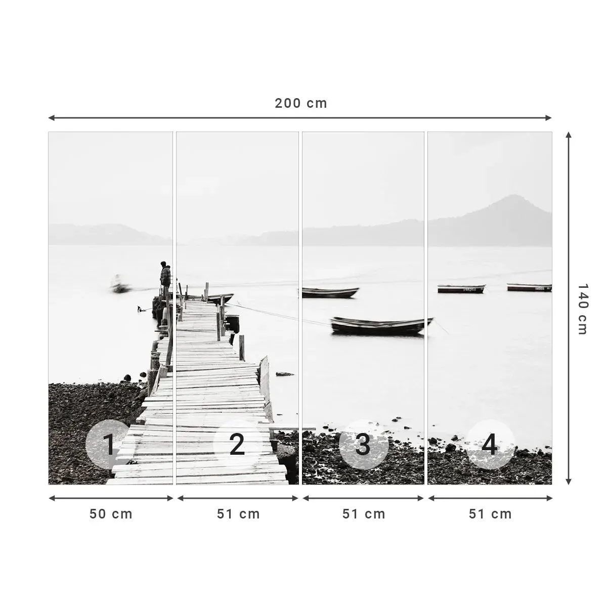 Självhäftande Fototapet Deluxe Sticker - Vid tyst och rent vatten - Landskap, Sjö, Łódź - 200x140 cm