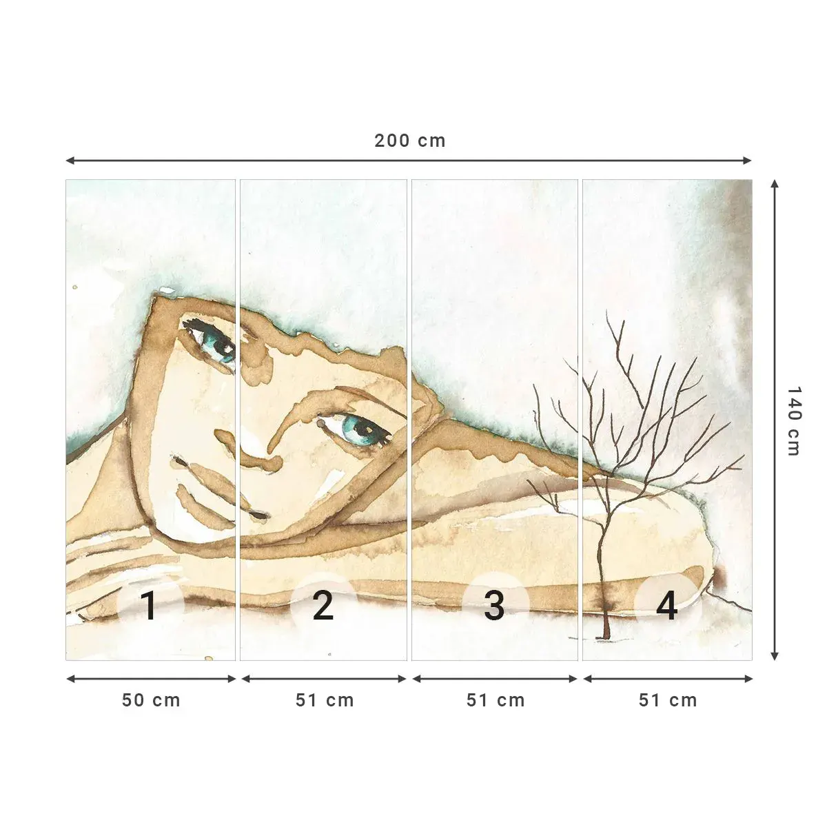 Tapet Autoadeziv Deluxe Sticker - Copacul poeziei crește din tăcere - Basm, Abstracția, Pentru copii - 200x140 cm