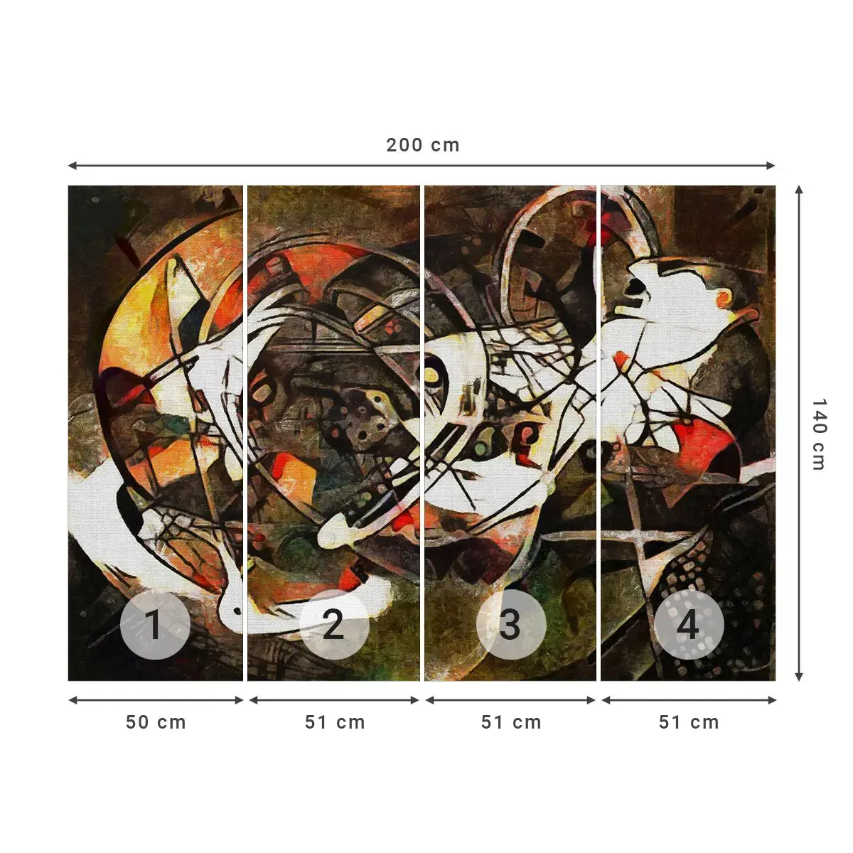 Fototapeta Samolepicí Deluxe Sticker - Slyšíš pohyb? - Abstrakce, Kubismus, Kus - 200x140 cm