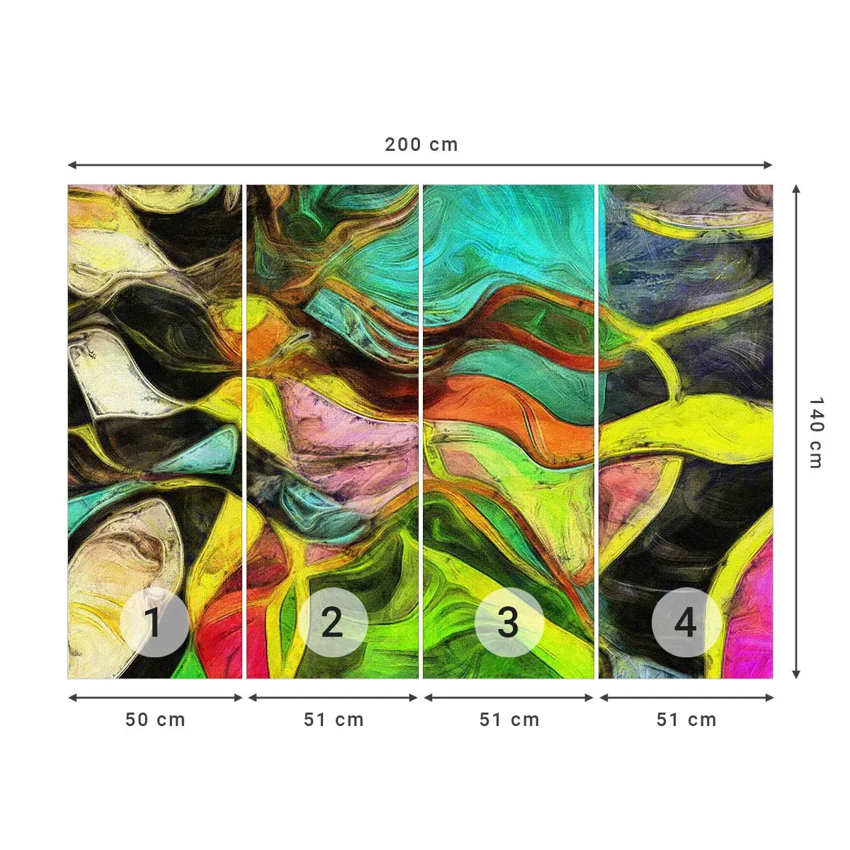 Självhäftande Fototapet Deluxe Sticker - Rörelse är liv - Abstraktion, Bit, Målning - 200x140 cm