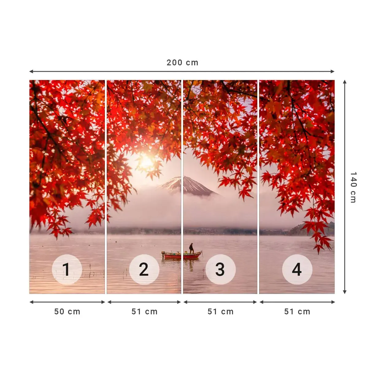 Selbstklebende Fototapete Deluxe Sticker - Im japanischen Klima - Landschaft, See, Japan - 200x140 cm