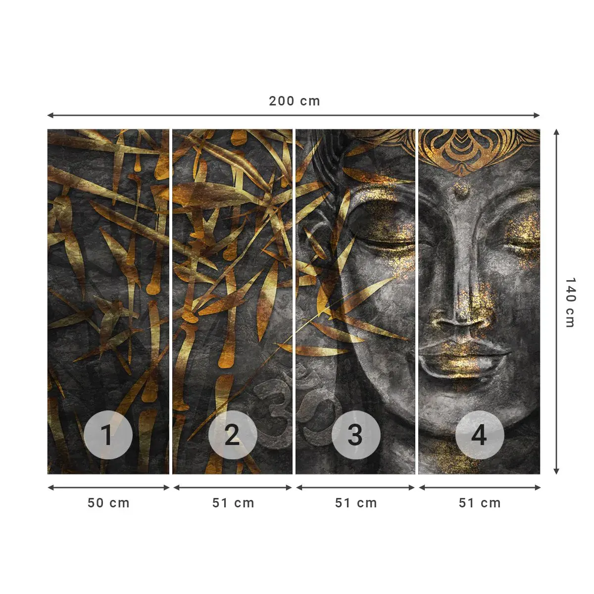 Samolepiaca Fototapeta Deluxe Sticker - Pocíťte pokoj - Budha, Kultúra, Ázie - 200x140 cm
