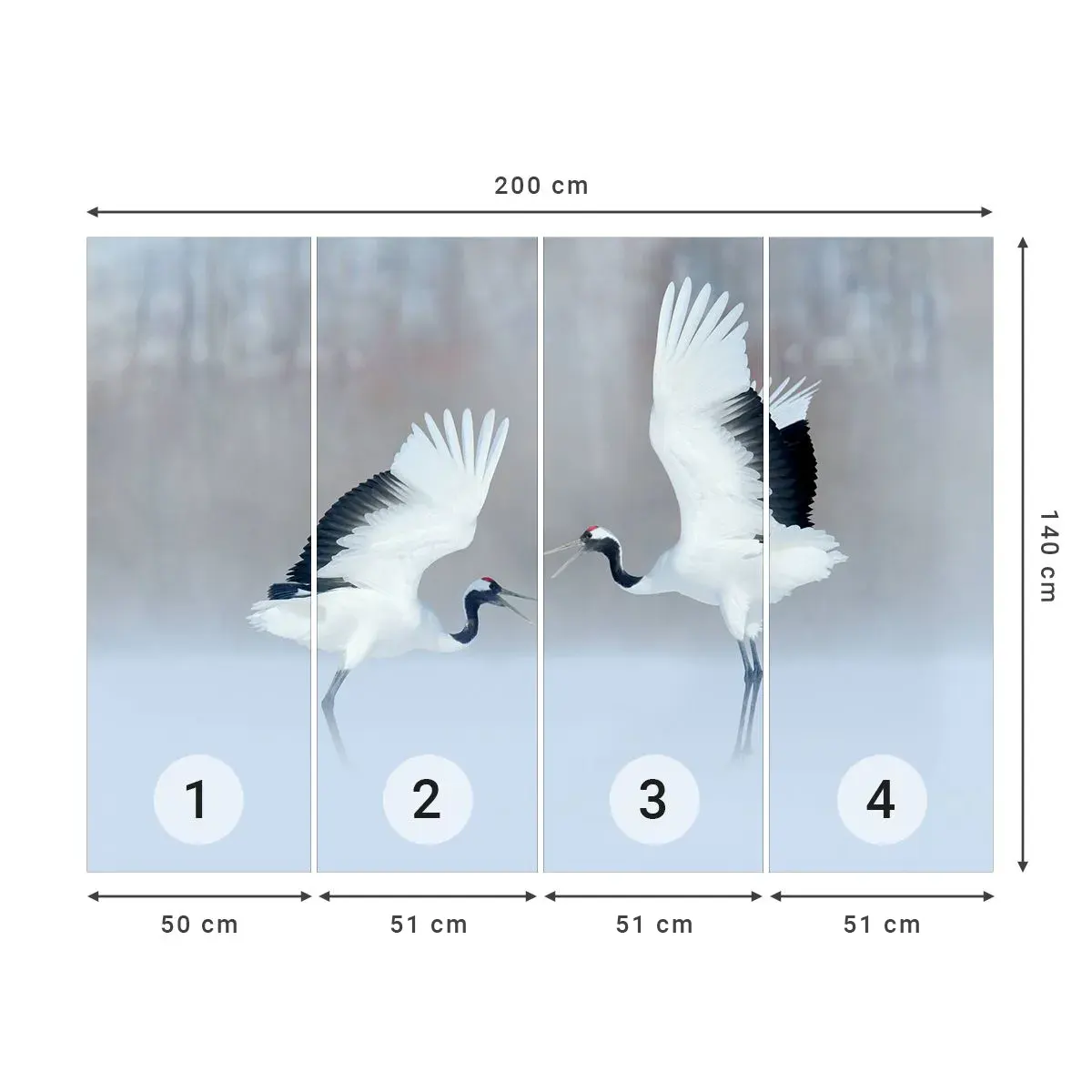 Self-Adhesive Photo Wallpaper Deluxe Sticker - Dance in the Fog - Winter, Bird, Nature - 200x140 cm