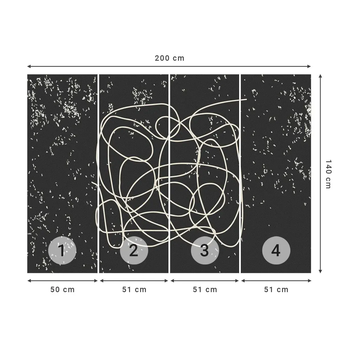 Fotomural Autadhesivo Deluxe Sticker - Pensamientos errantes - Abstracción, Gráficos, Pedazo - 200x140 cm