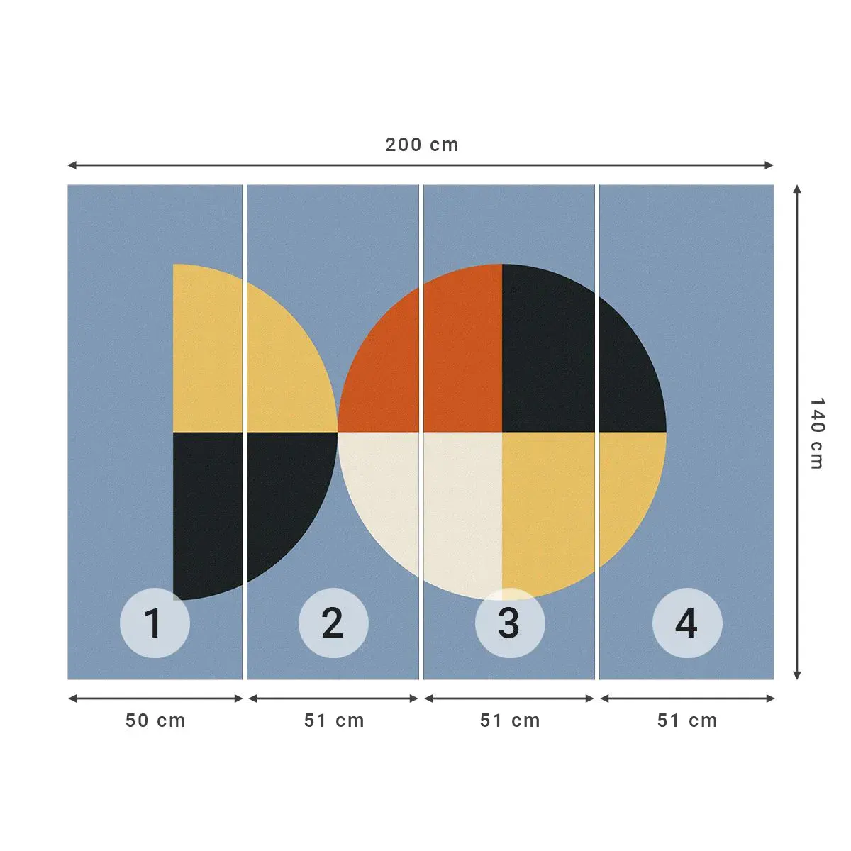 Selbstklebende Fototapete Deluxe Sticker - Beobachte und zähle - Abstraktion, Grafik, Moderne Kunst - 200x140 cm