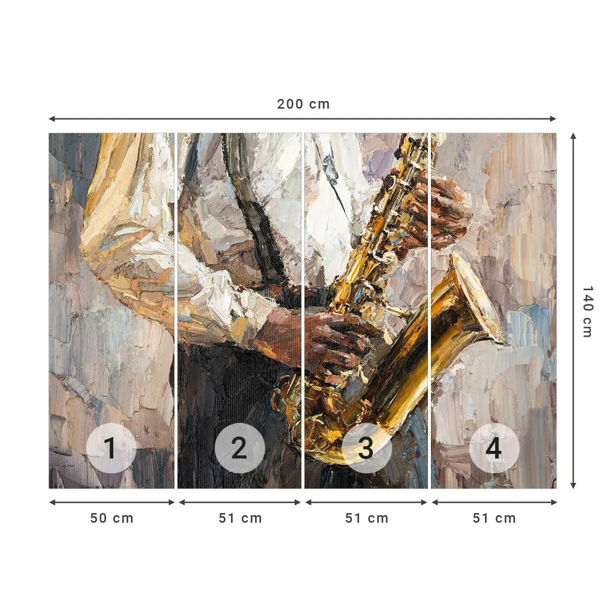 Fototapeta Samolepicí Deluxe Sticker - Čas na sólovou hru - Saxofon, Hudba, Malování - 200x140 cm