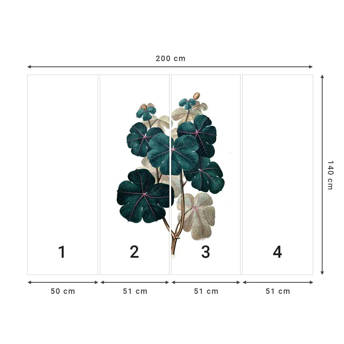 Tapet Autoadeziv Deluxe Sticker - Dintr-un vechi ierbar - Plantă, Frunze, Botanică - 200x140 cm