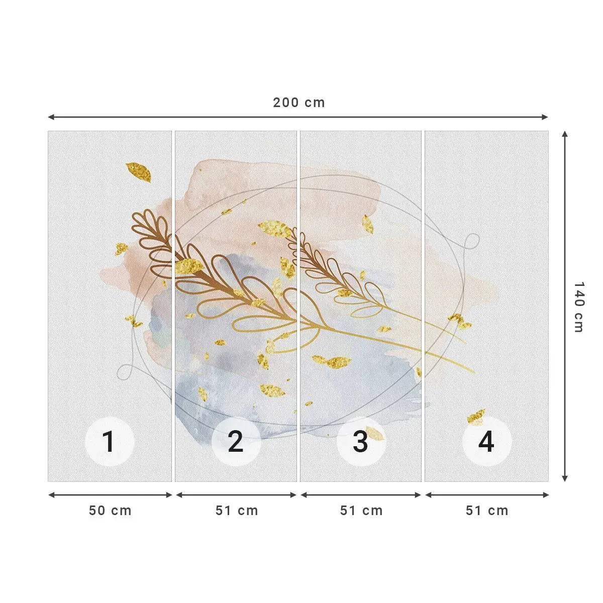 Tapet Autoadeziv Deluxe Sticker - Suflul de aur - Luminos, Minimalist, Modern - 200x140 cm