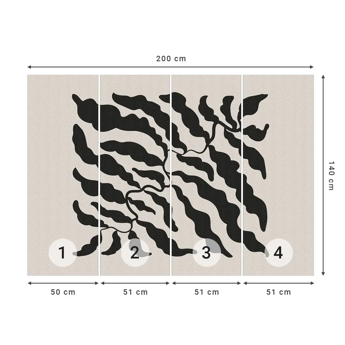 Fotomural Autadhesivo Deluxe Sticker - La naturaleza de un cuadrado - bohemia, Plantas, Pedazo - 200x140 cm