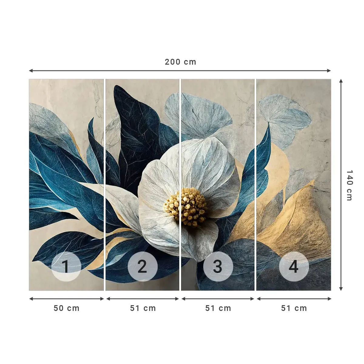 Tapet Autoadeziv Deluxe Sticker - Are o inimă de aur - Floare, Elegant, Bucată - 200x140 cm