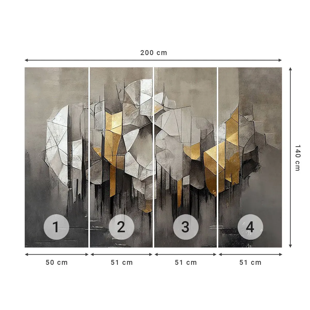 Selbstklebende Fototapete Deluxe Sticker - Komposition aus Eis und Licht - Abstraktion, Stück, Art Deco - 200x140 cm